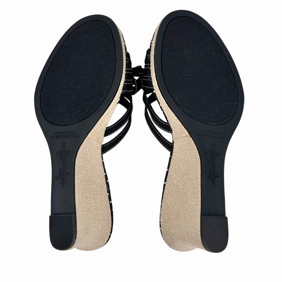 NWOT HUSH PUPPIES SOFT STYLES NAVY BLUE WHITE POLKA DOT WEDGE SANDALS 7.5 - Picture 9 of 9